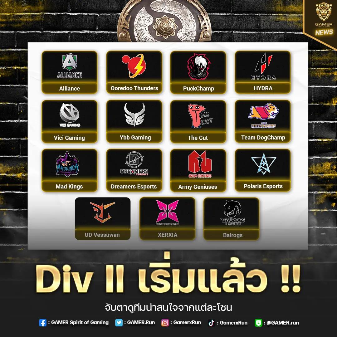 Div II เริ่มแล้ว!! จับตาดูทีมน่าสนใจจากแต่ละโซน